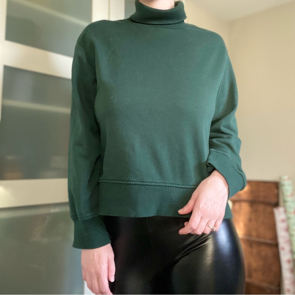 Zara Emerald Jewel Green Loose Fit Turtle Neck Sweater Size M